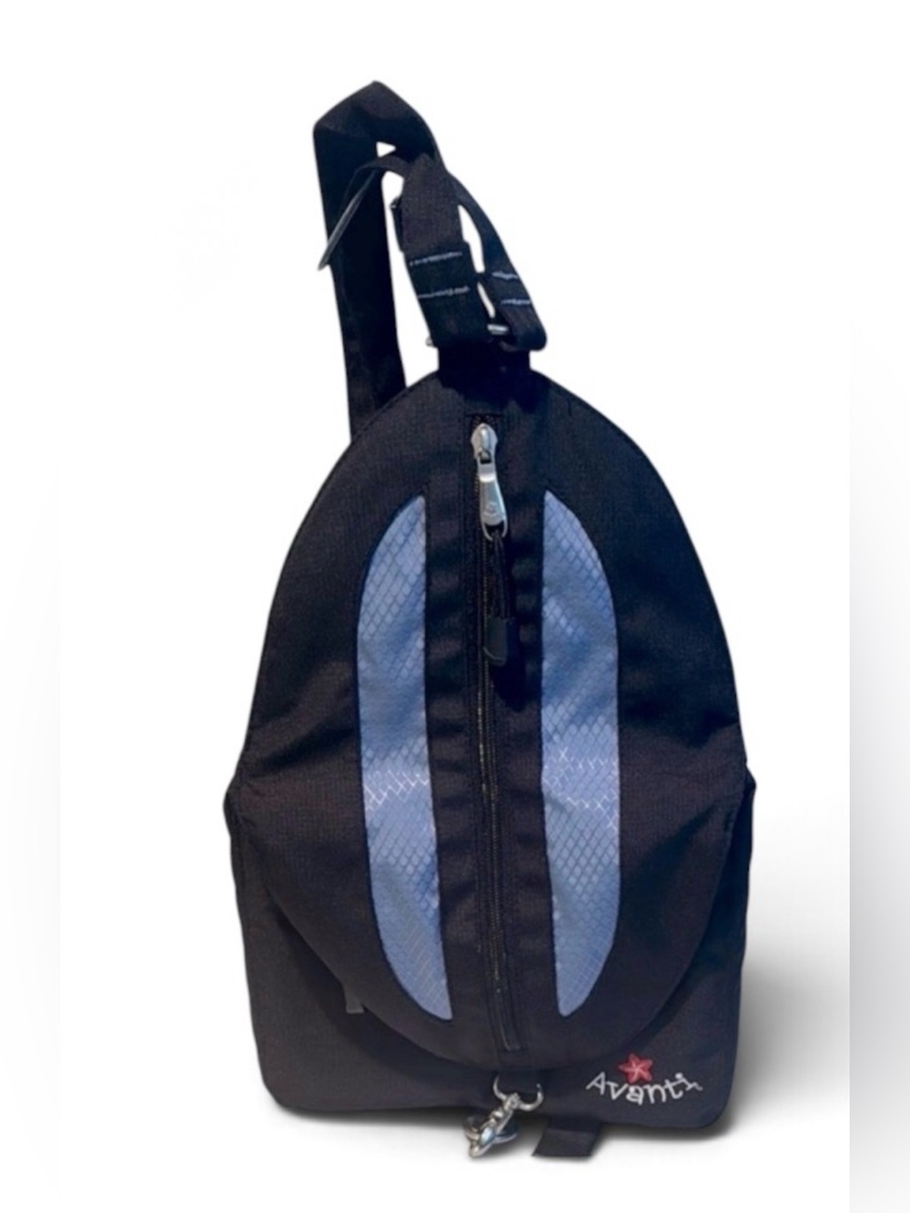 Avanti Black Backpack with Light Blue Panels